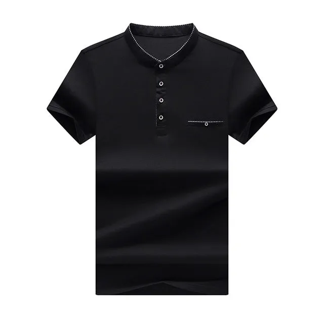 Men's Stand Collar Button Up