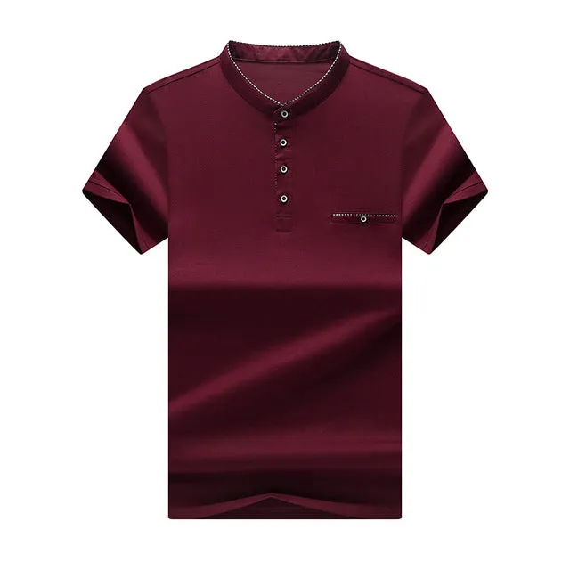 Men's Stand Collar Button Up