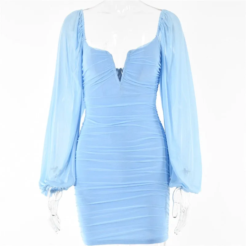 Mesh Mini Evening Dress