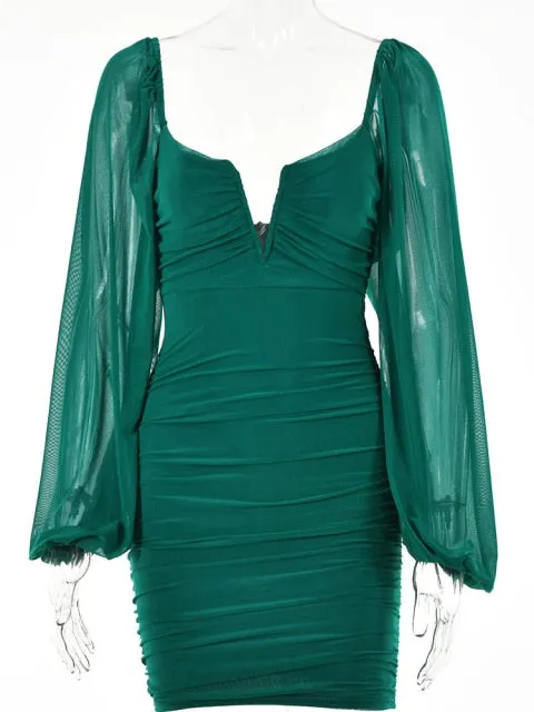 Mesh Mini Evening Dress