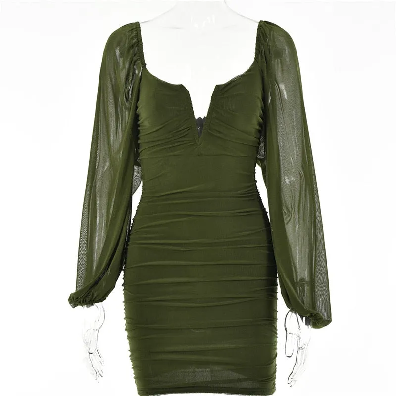 Mesh Mini Evening Dress