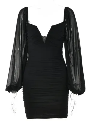 Mesh Mini Evening Dress