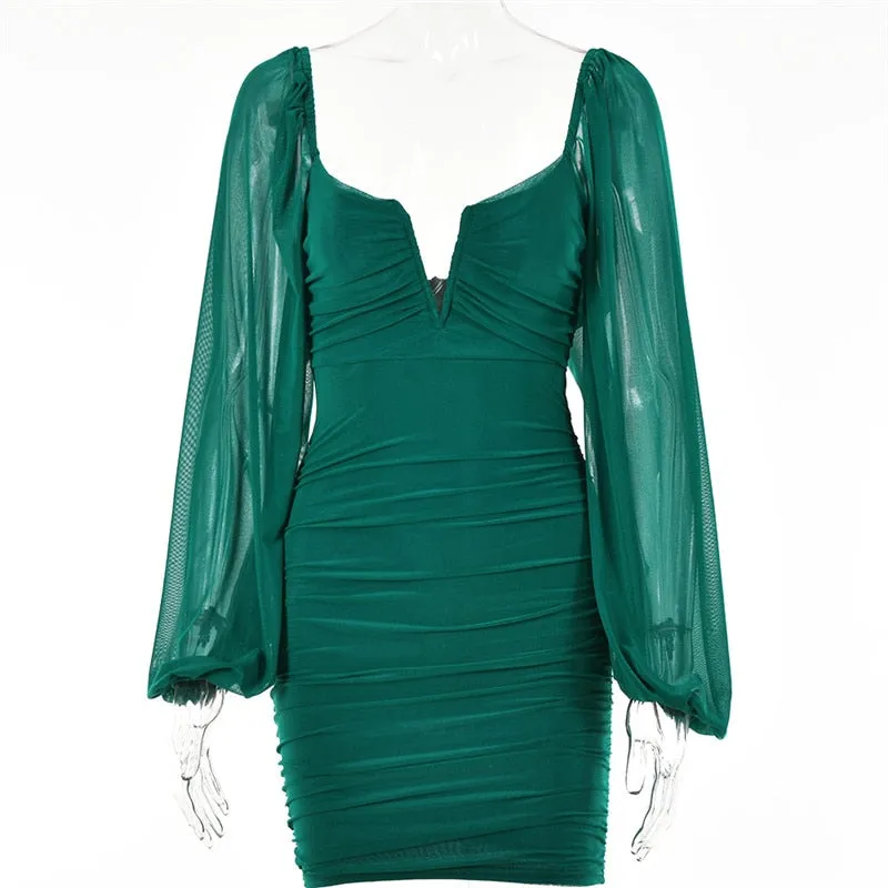 Mesh Mini Evening Dress