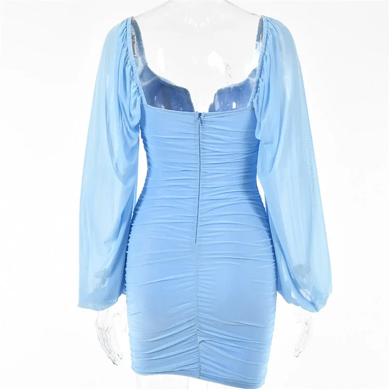 Mesh Mini Evening Dress