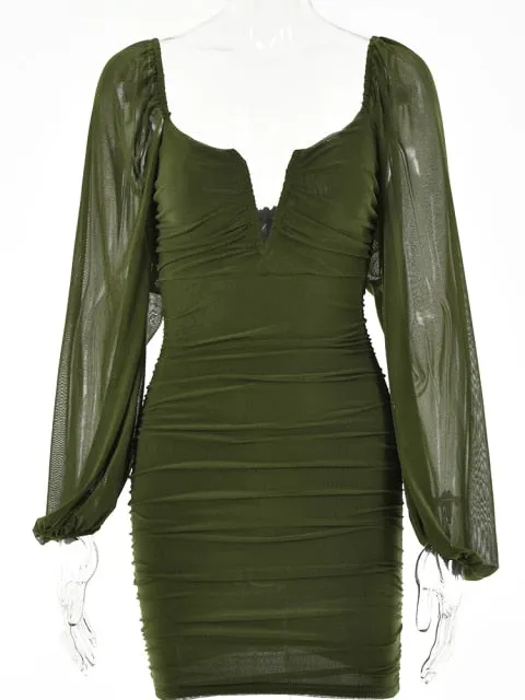 Mesh Mini Evening Dress