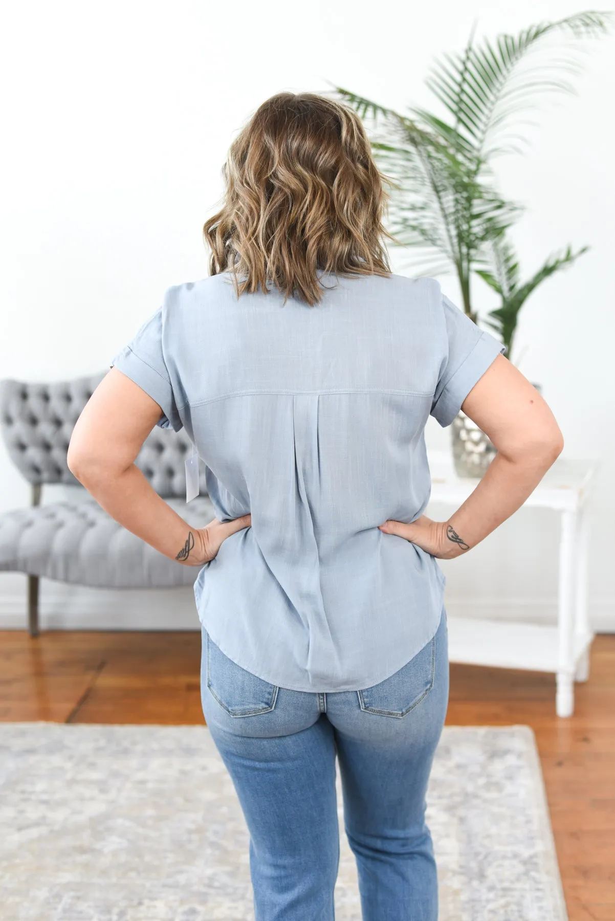 Mileva Solid Button Down Top