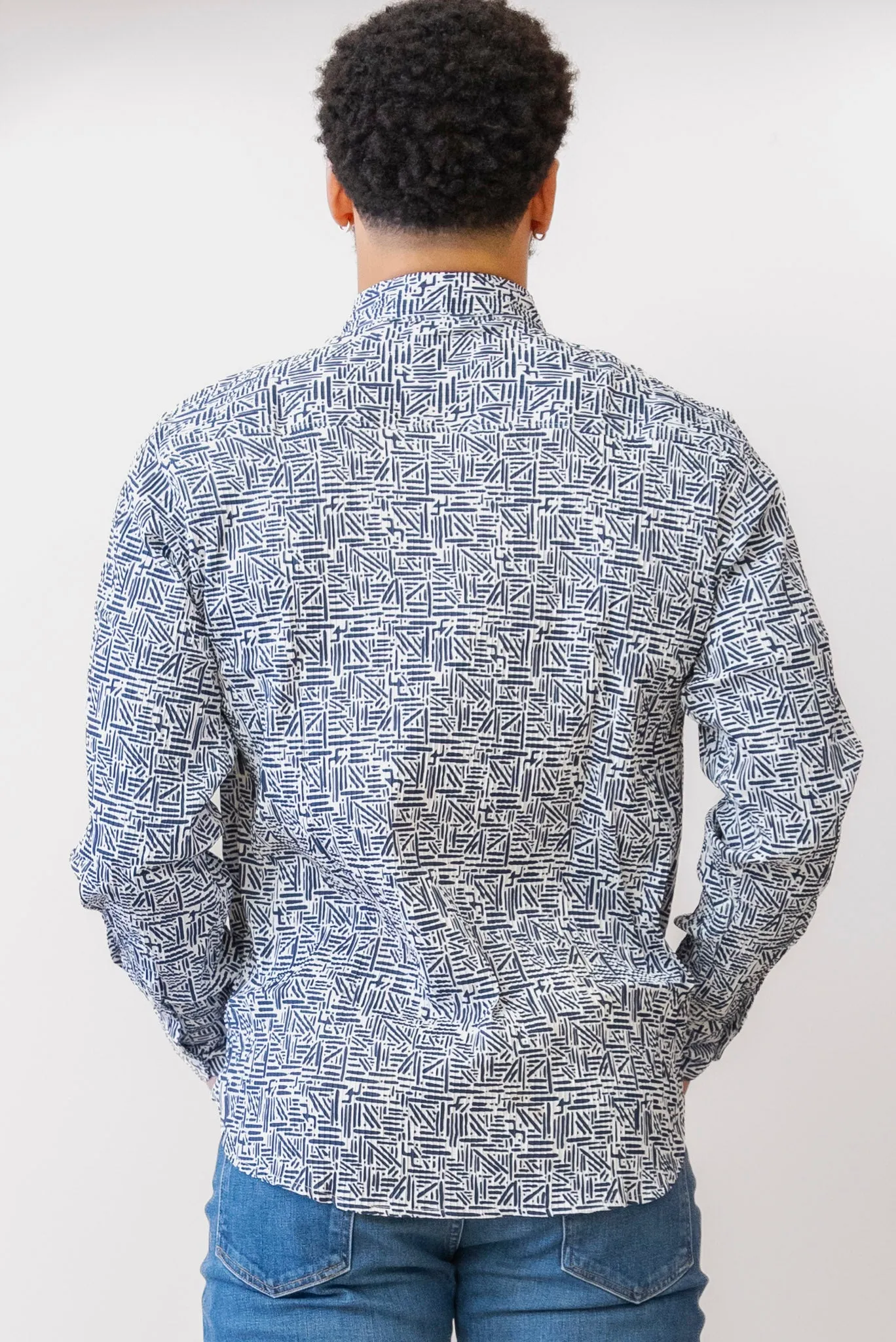 MOJITO Geometric Pattern Button down