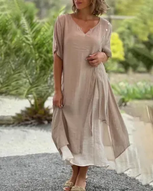 Narges® | Asymmetrical Dress With Short Sleeves