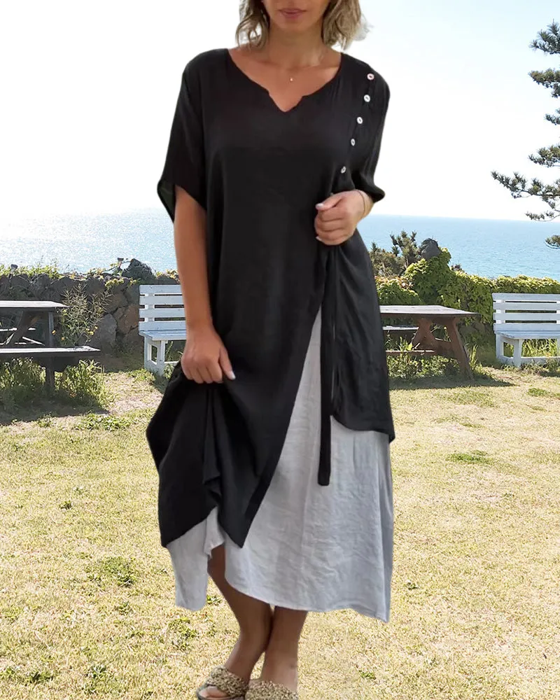 Narges® | Asymmetrical Dress With Short Sleeves