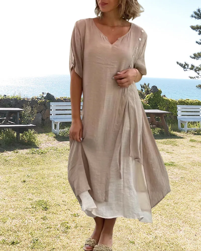 Narges® | Asymmetrical Dress With Short Sleeves