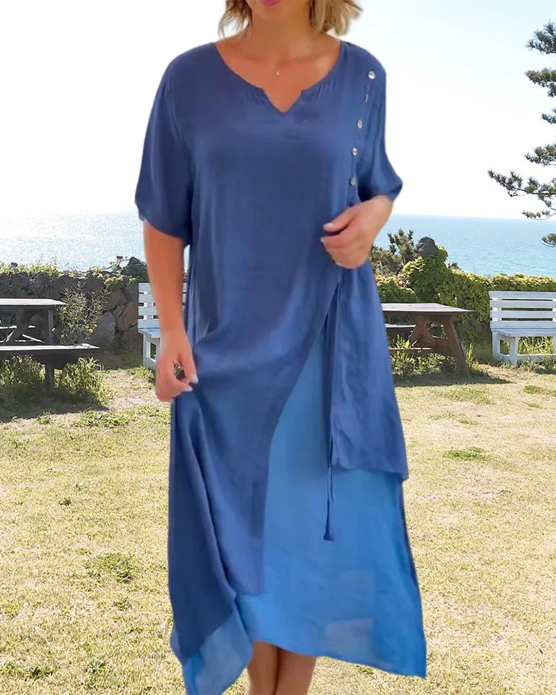 Narges® | Asymmetrical Dress With Short Sleeves