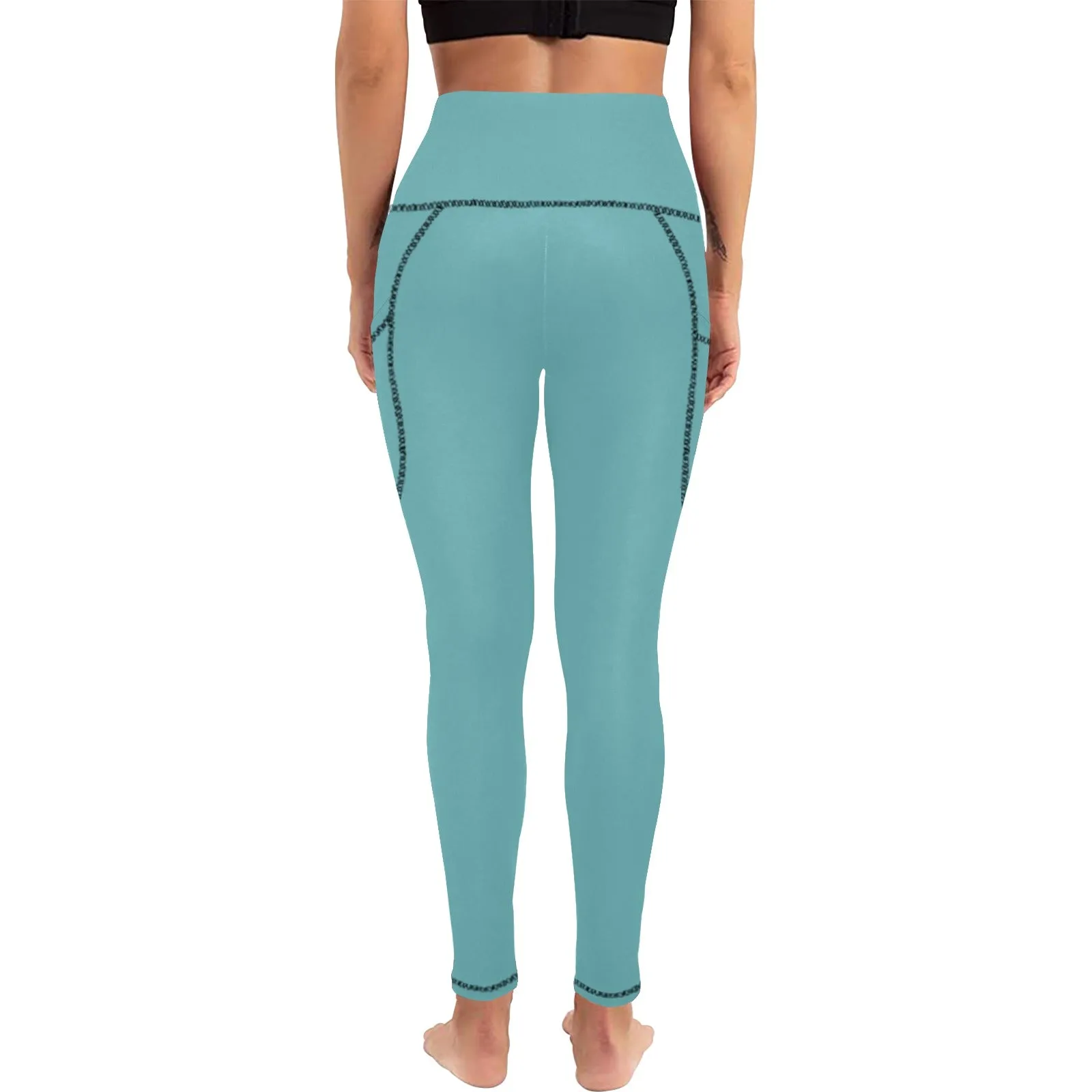 Ocean's Paradise High Waist Leggings with Pockets