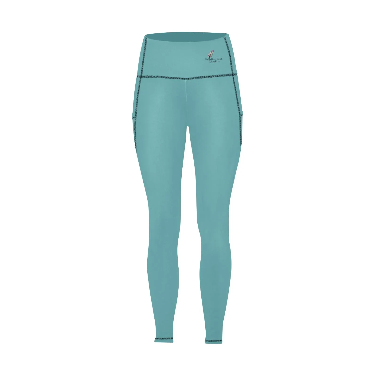 Ocean's Paradise High Waist Leggings with Pockets