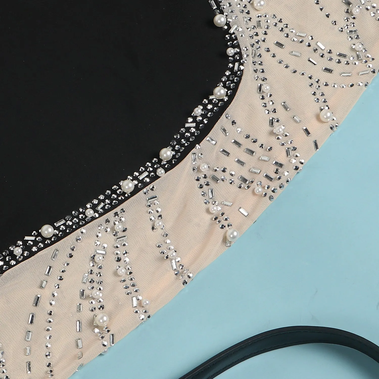 One Shoulder Sleeveless Mesh Patchwork