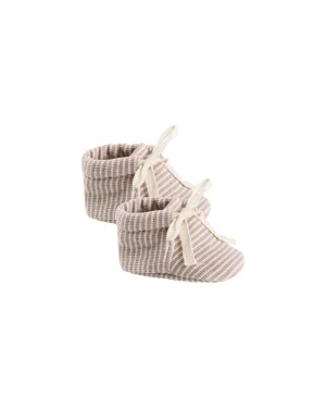 ORGANIC Baby Booties || Mauve Stripe