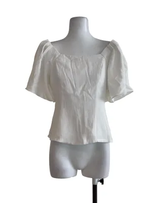 Pearl White Plain Blouse
