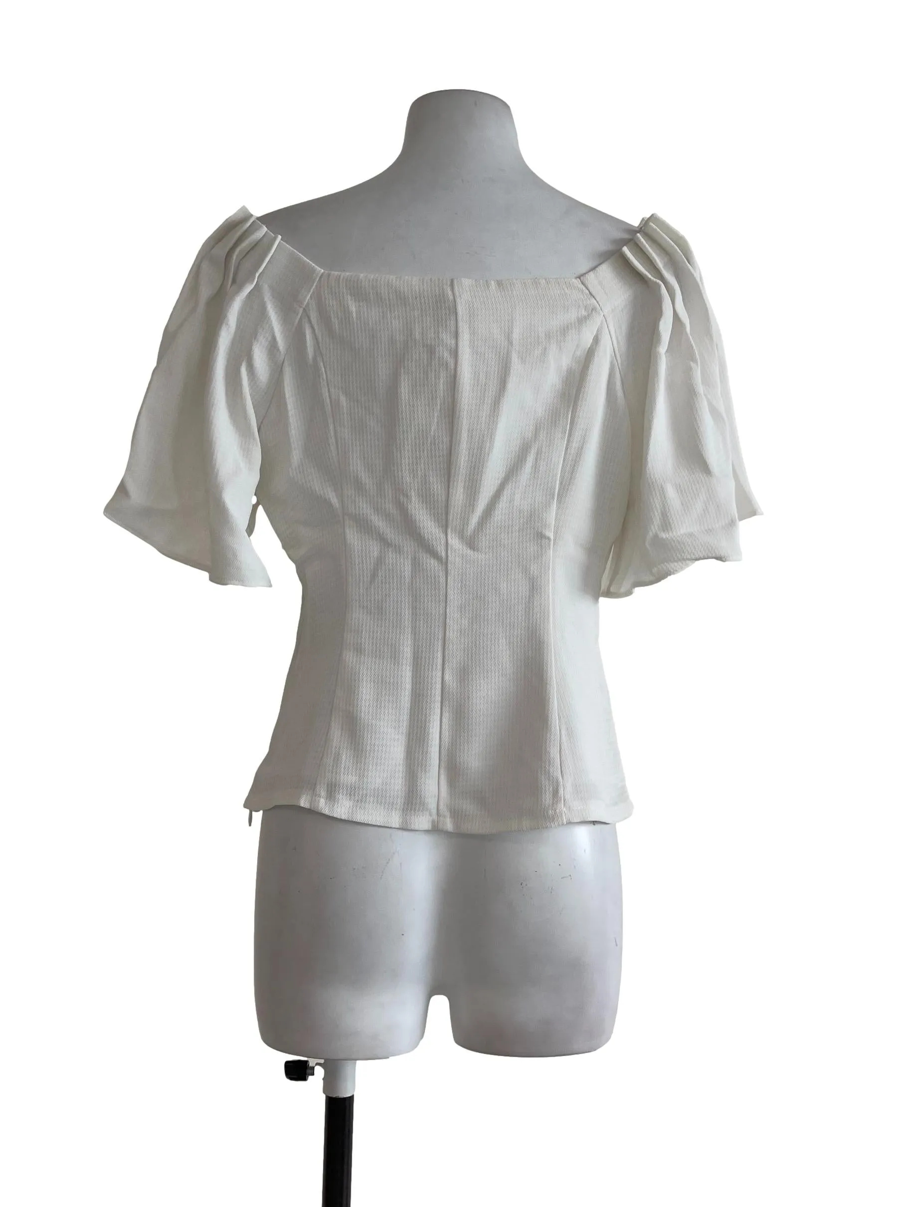 Pearl White Plain Blouse