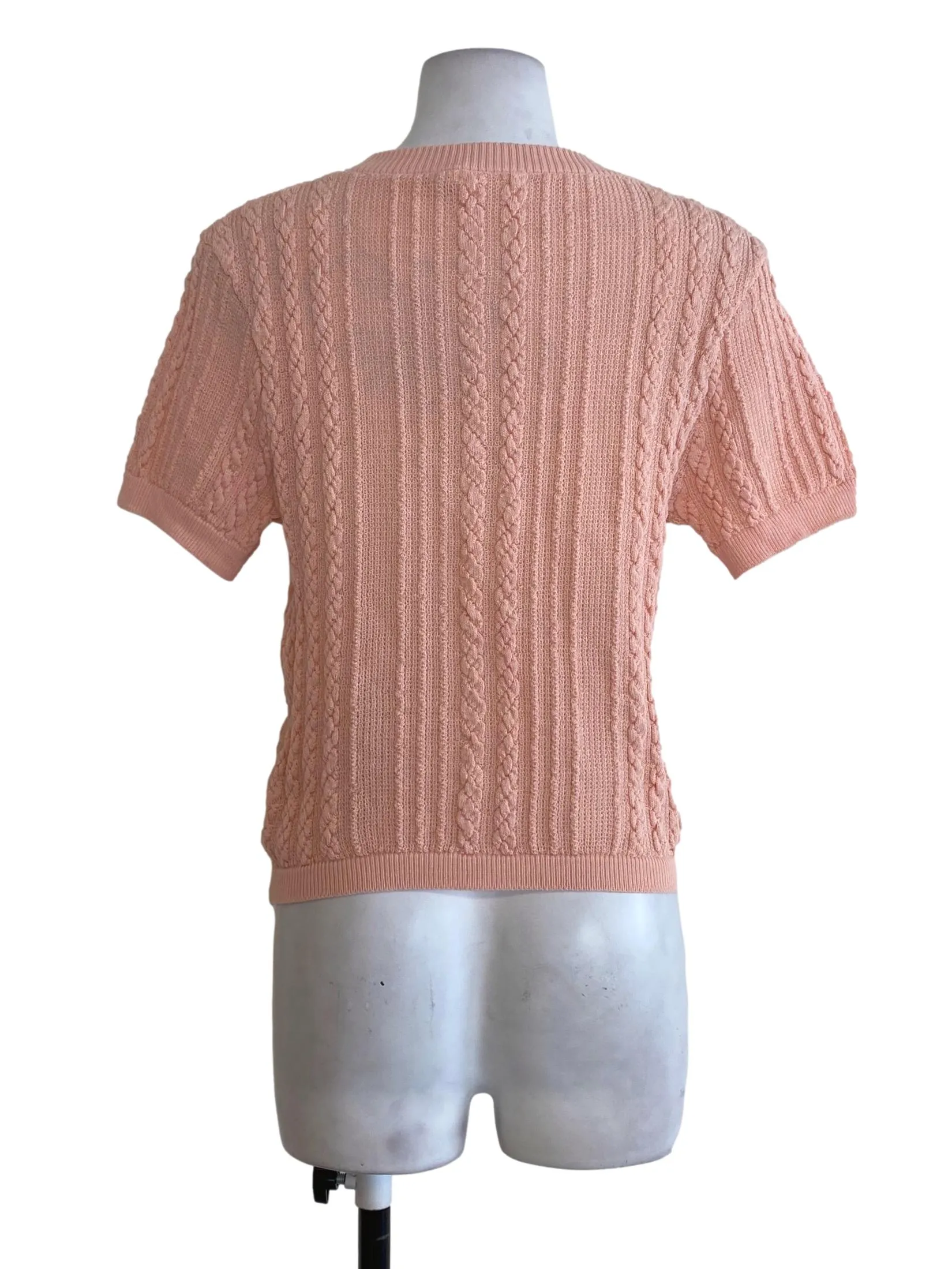 Pink Cable Knit Top TWL