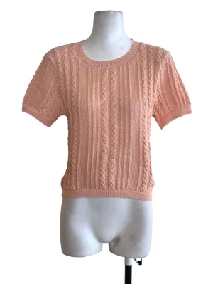 Pink Cable Knit Top TWL