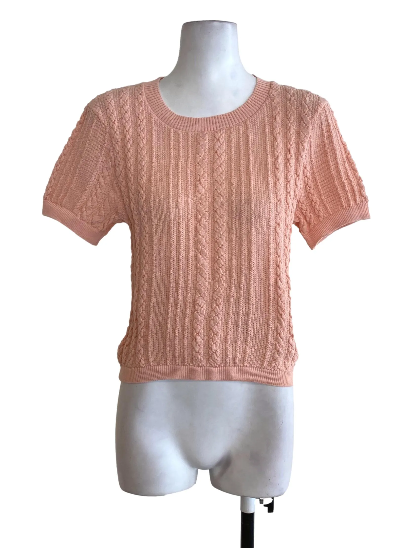Pink Cable Knit Top TWL