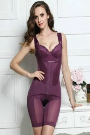 Plus Size Wrap Around High Waist Open Crotch Bodysuit Shapewear