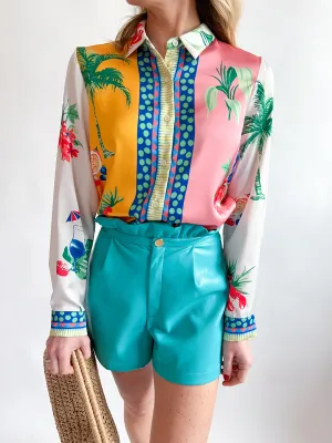 Printed Long Sleeve Blouse