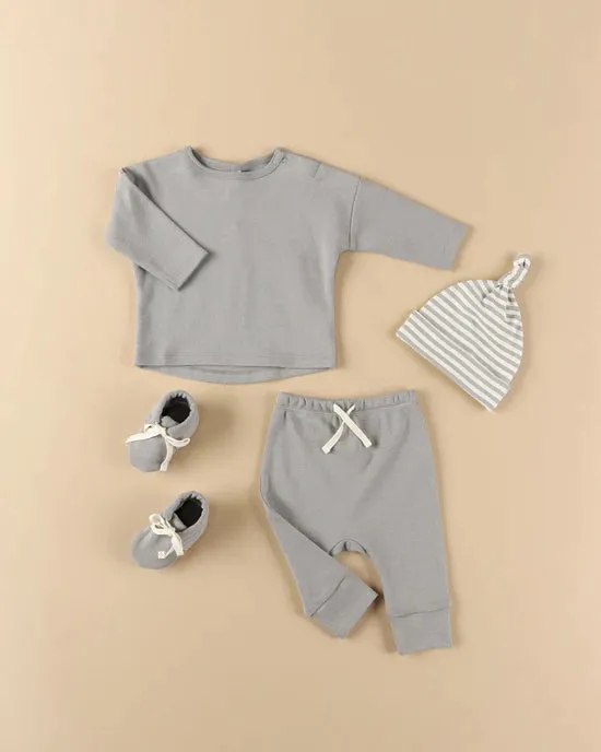Quincy Mae Baby Booties - Dusty Blue