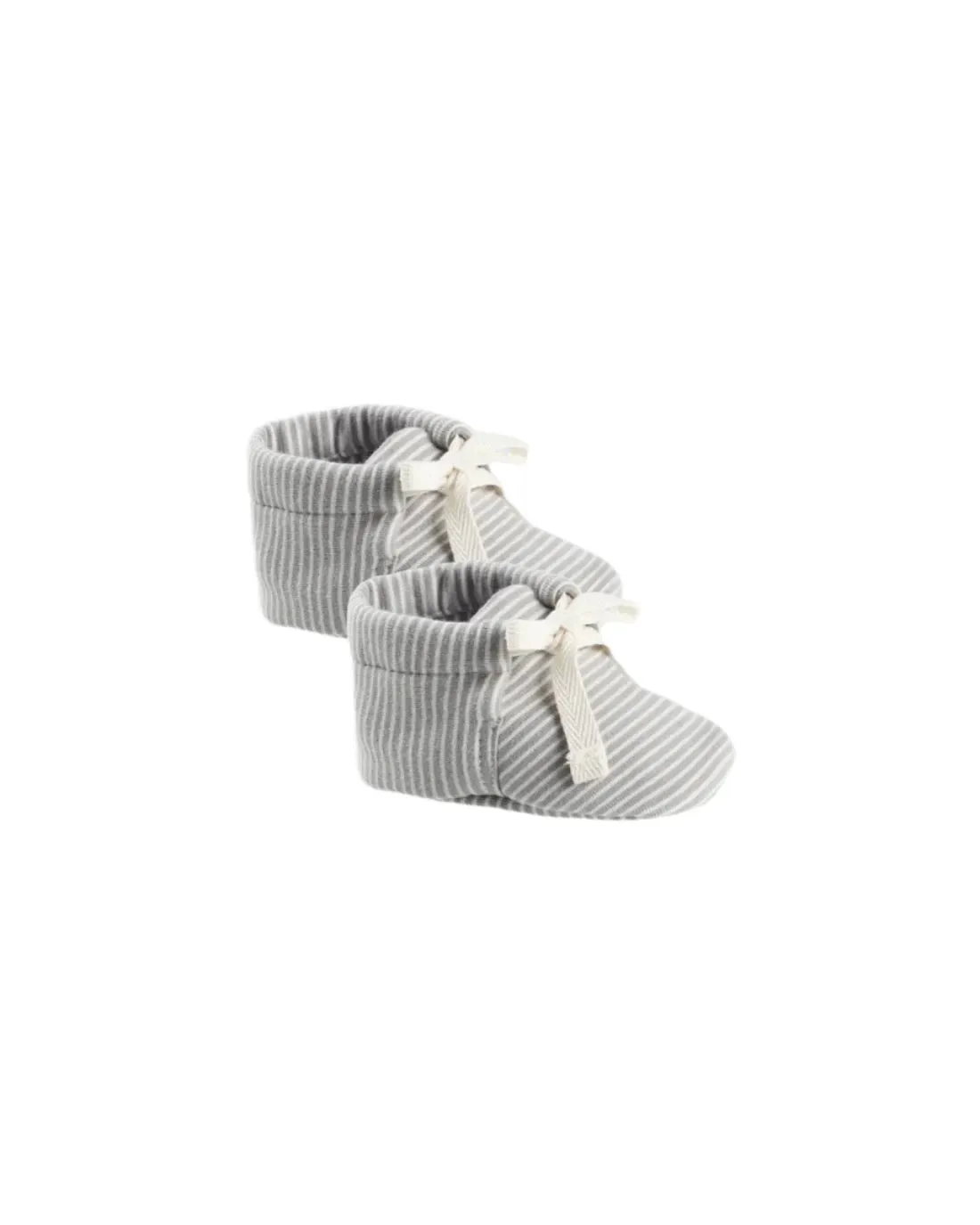 QUINCY MAE Organic Baby Booties || Blue Micro Stripe