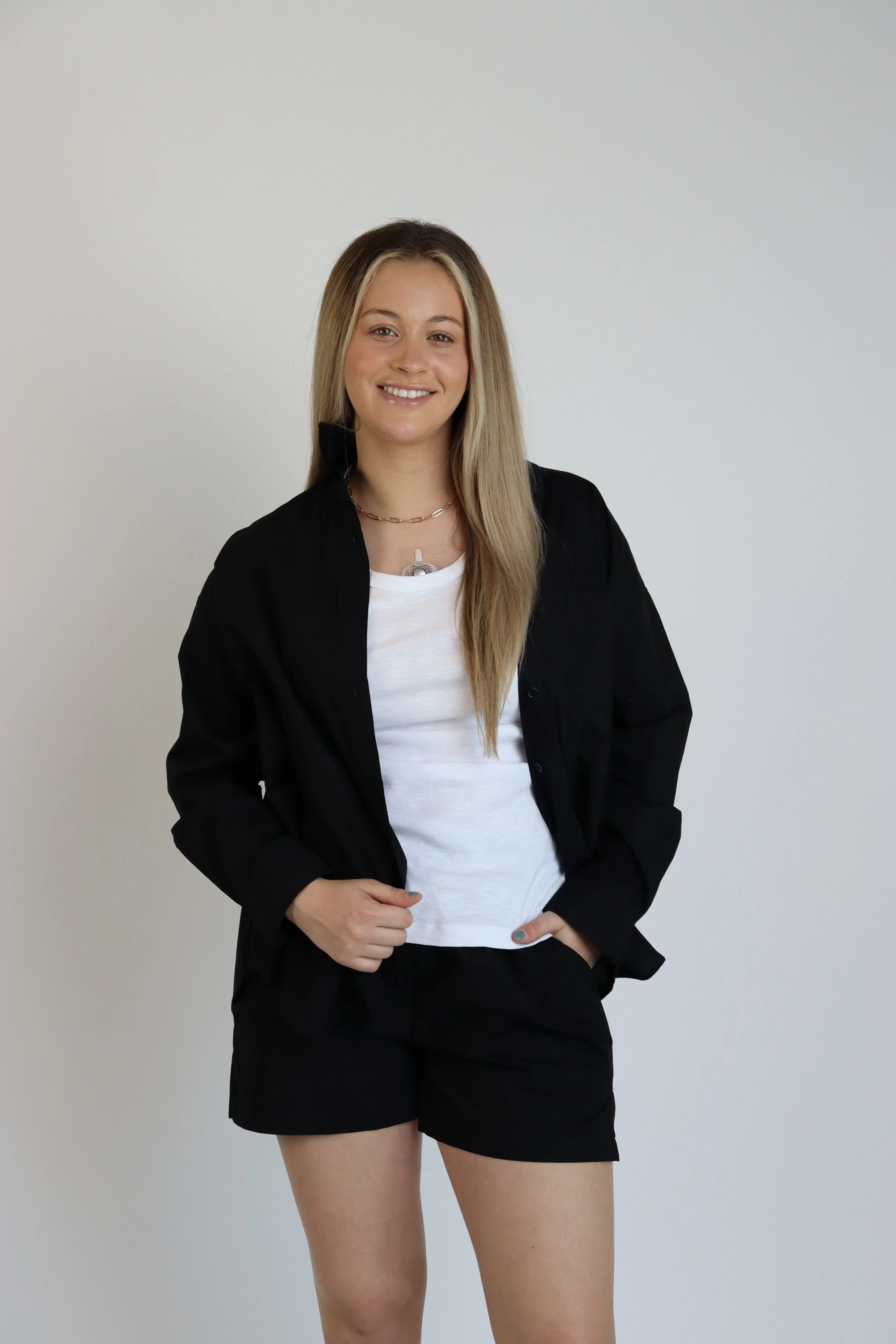 Relaxed Button Down Shirt in Black