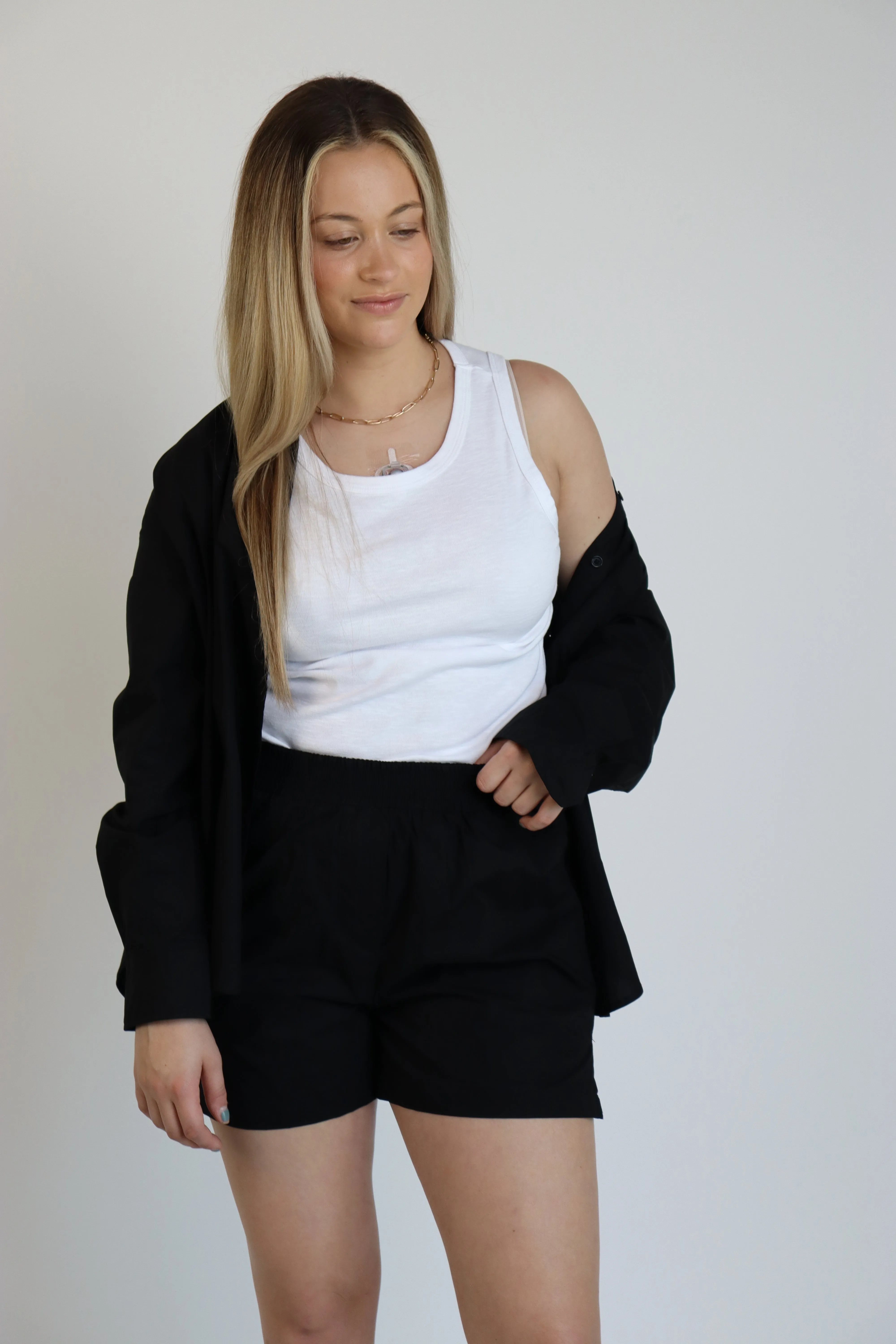 Relaxed Button Down Shirt in Black