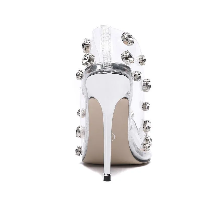 Rivet Crystal Transparent Shoe