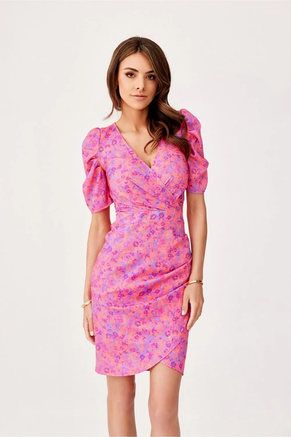 Ruffled Sleeve Bodycon Mini Dress