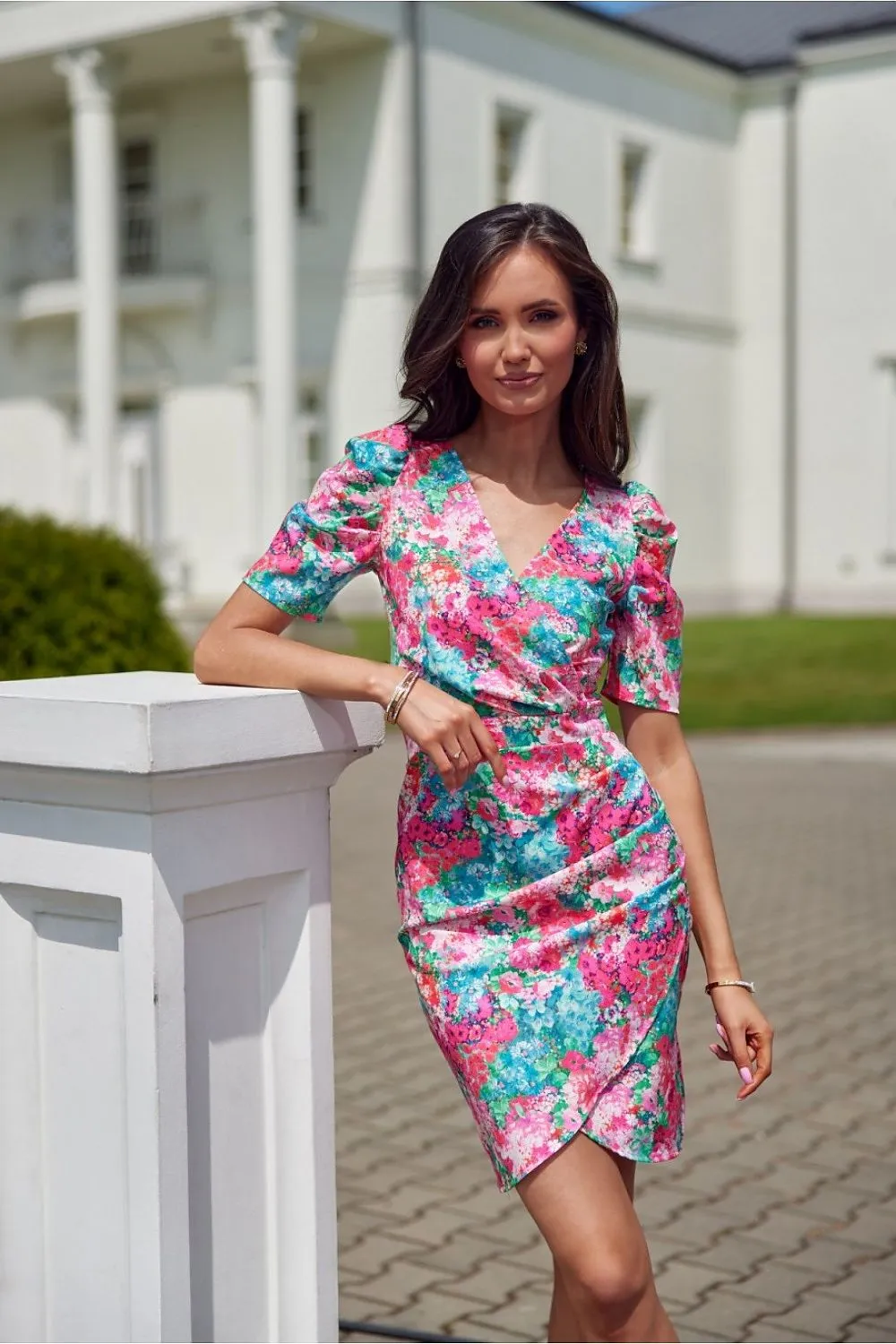 Ruffled Sleeve Bodycon Mini Dress