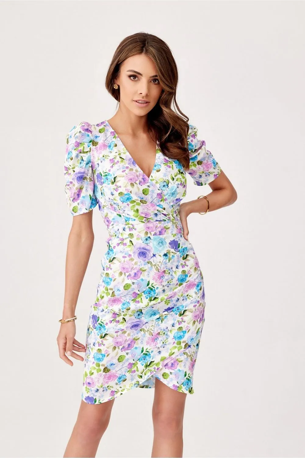 Ruffled Sleeve Bodycon Mini Dress