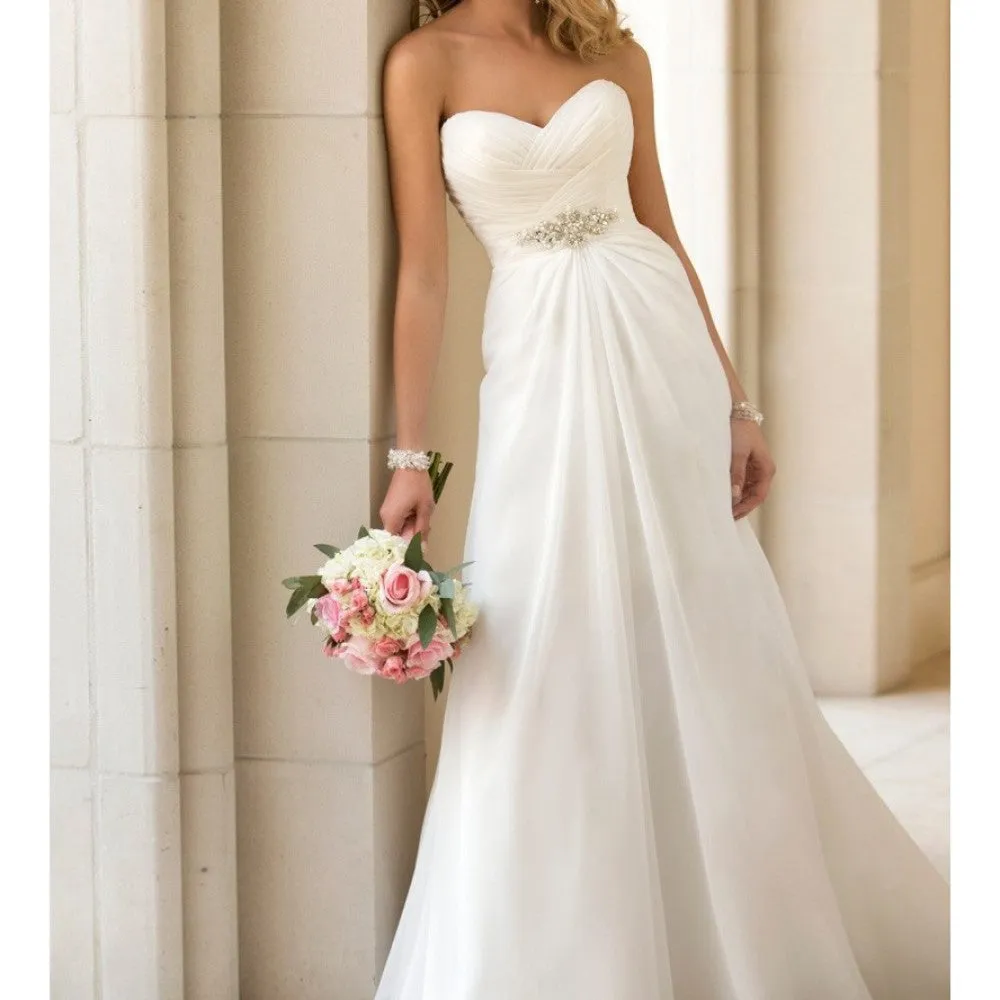 sd-hk Ladies Wedding Dress High Waist Strapless Bridesmaid Dress