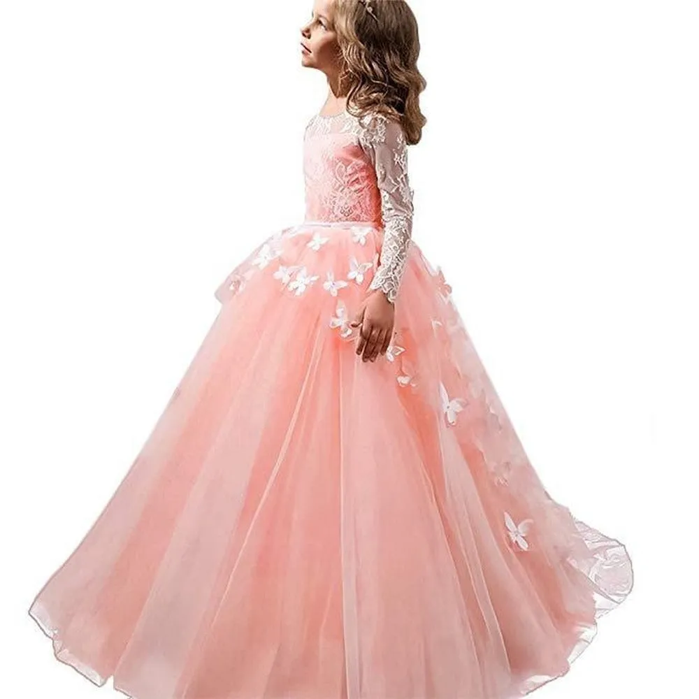 sd-hk Vintage Children Dresses For Wedding Party Formal Ball Gown