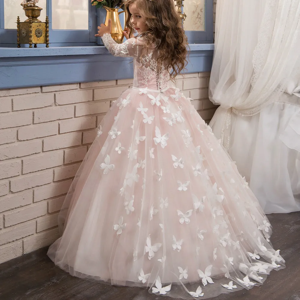 sd-hk Vintage Children Dresses For Wedding Party Formal Ball Gown