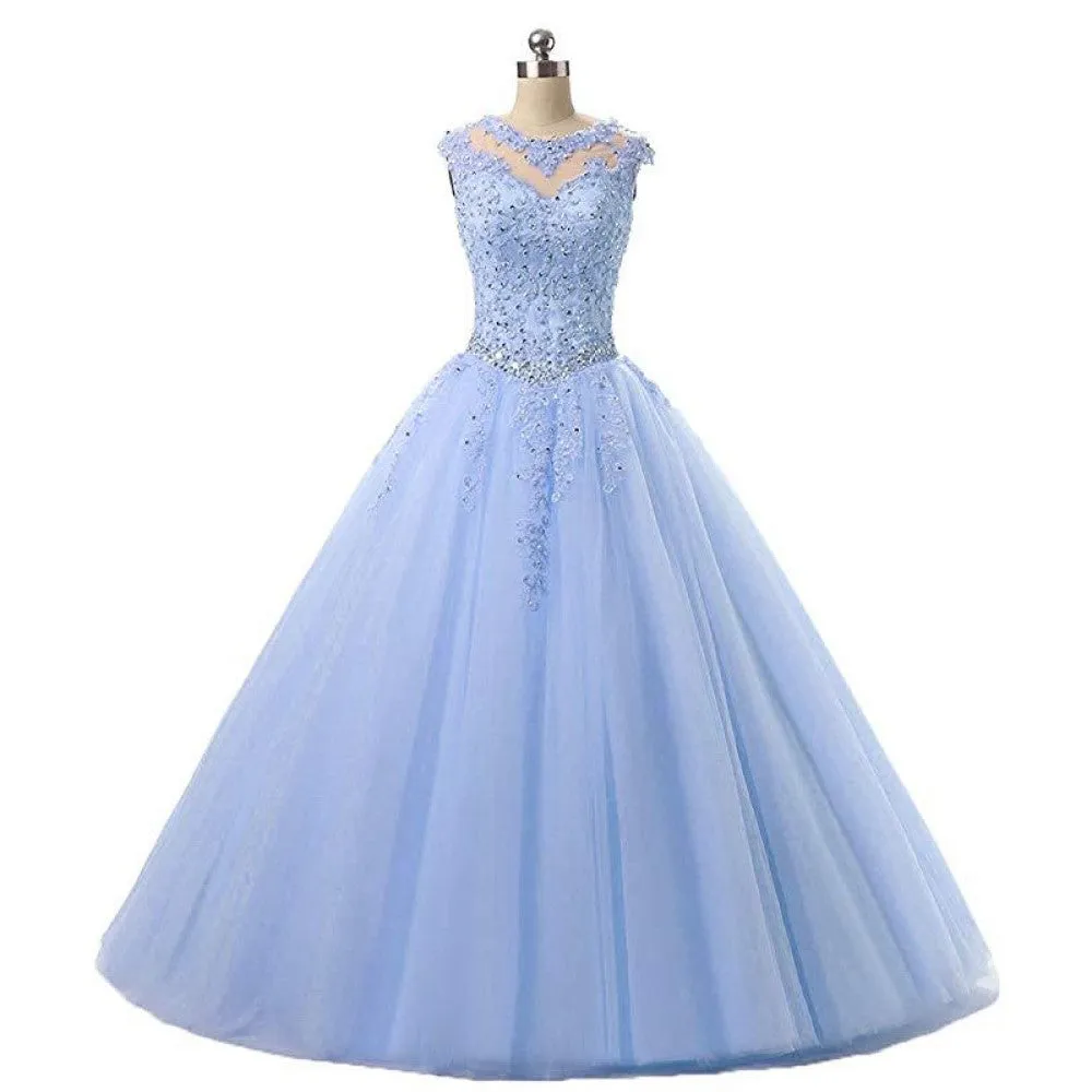 sd-hk Women Sleeveless Ball Gowns Wedding Dress