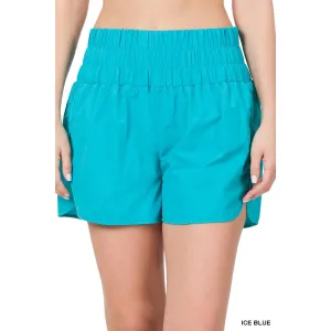 Smocking Hot Running Shorts in Ice Blue