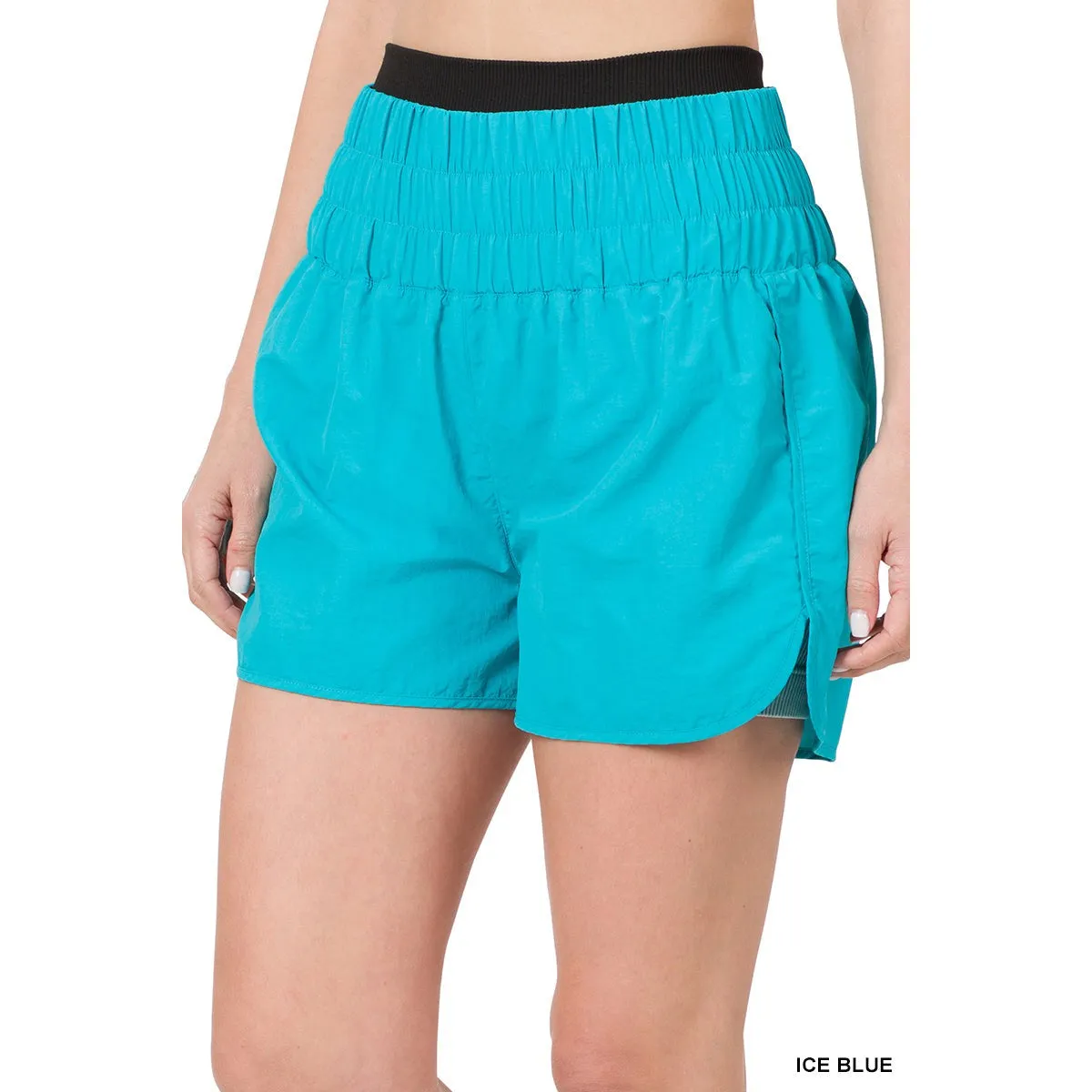 Smocking Hot Running Shorts in Ice Blue