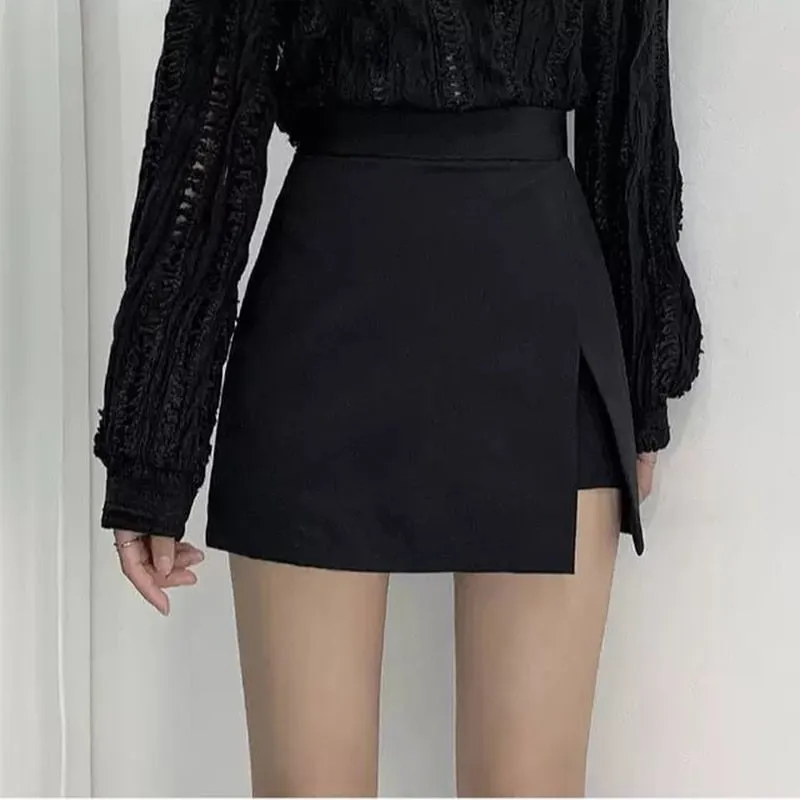 Solid Side-slit Stretchy Korean Style