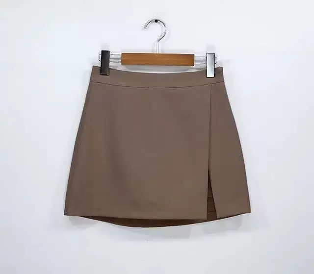 Solid Side-slit Stretchy Korean Style