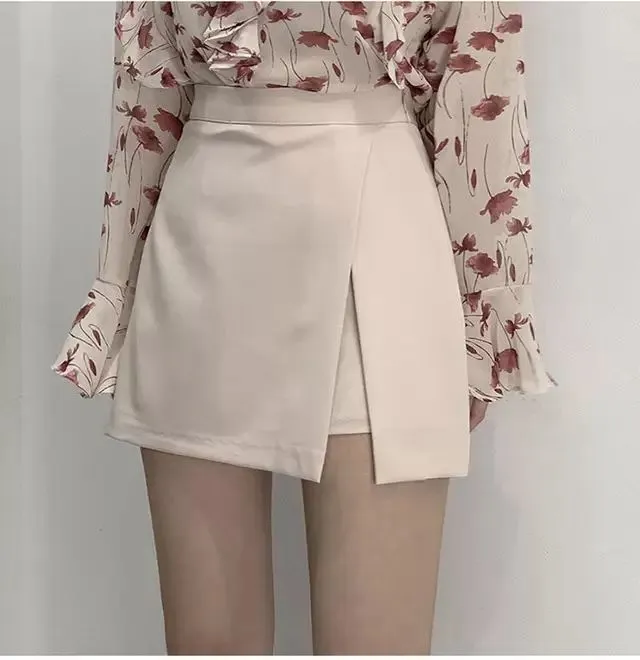 Solid Side-slit Stretchy Korean Style