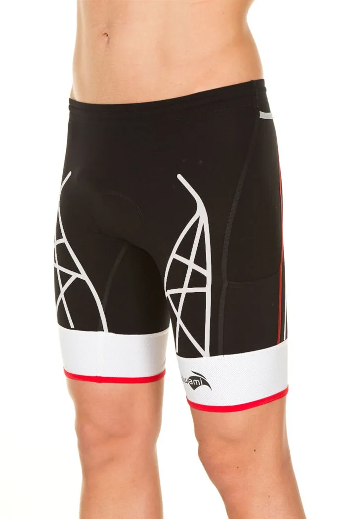 SPIDER TRI SHORTS- BLACK/RED/WHITE