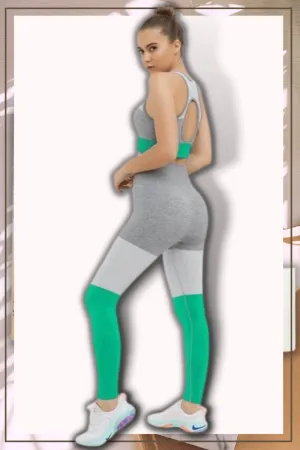 Squat Proof Leggings And Top Set - Green