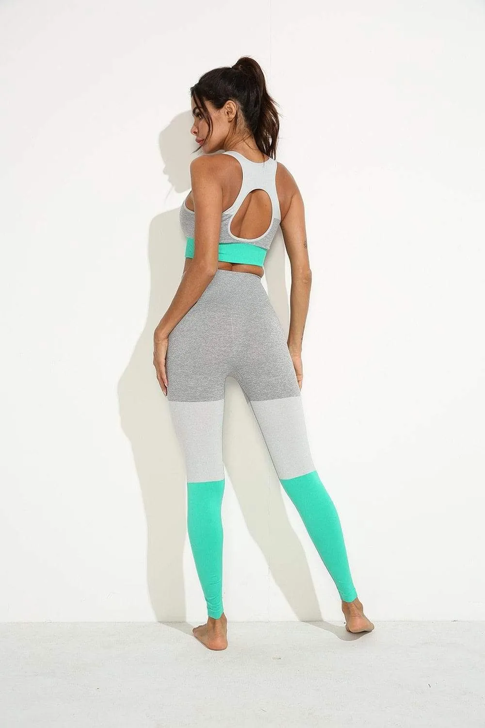 Squat Proof Leggings And Top Set - Green