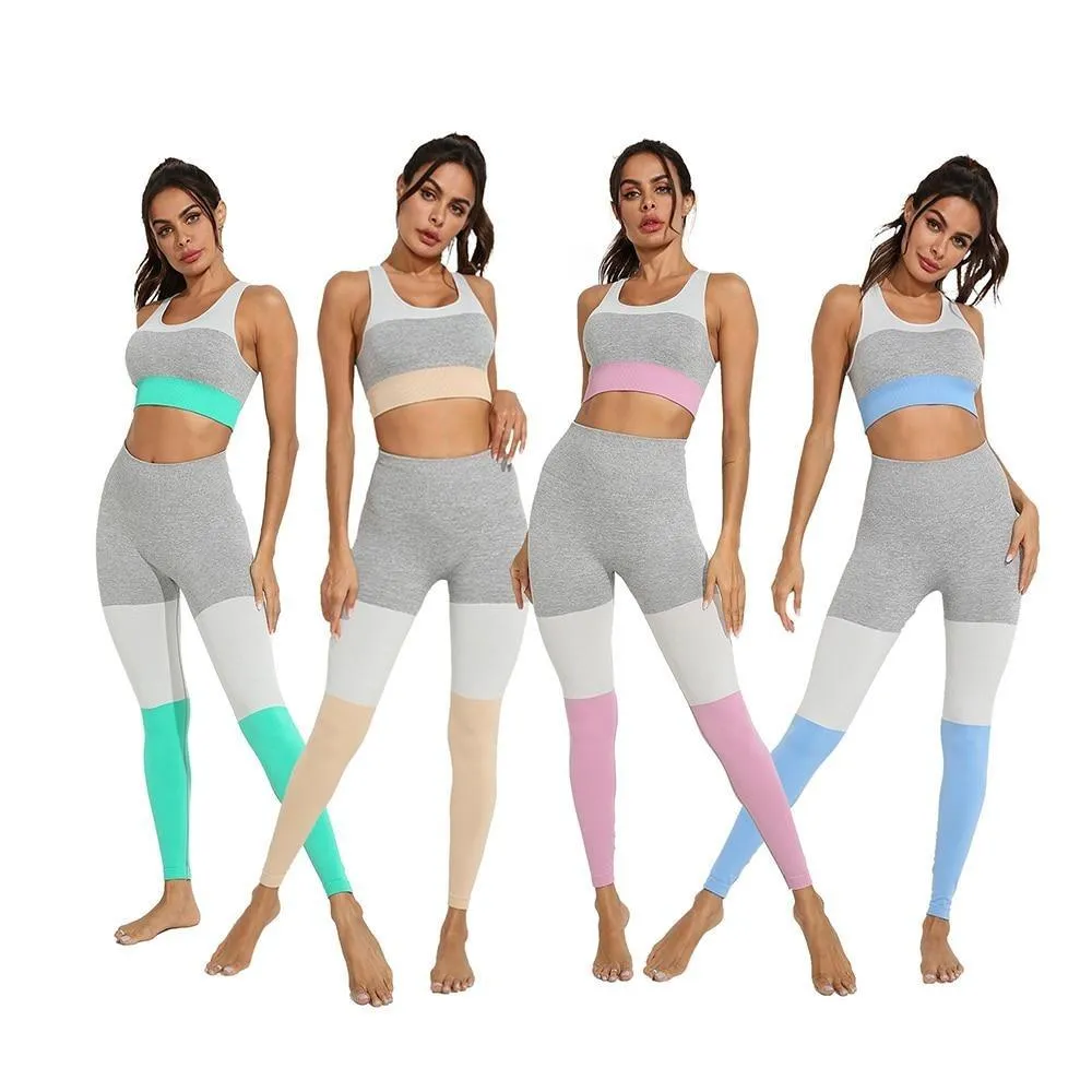 Squat Proof Patchwork Pink Workout Set