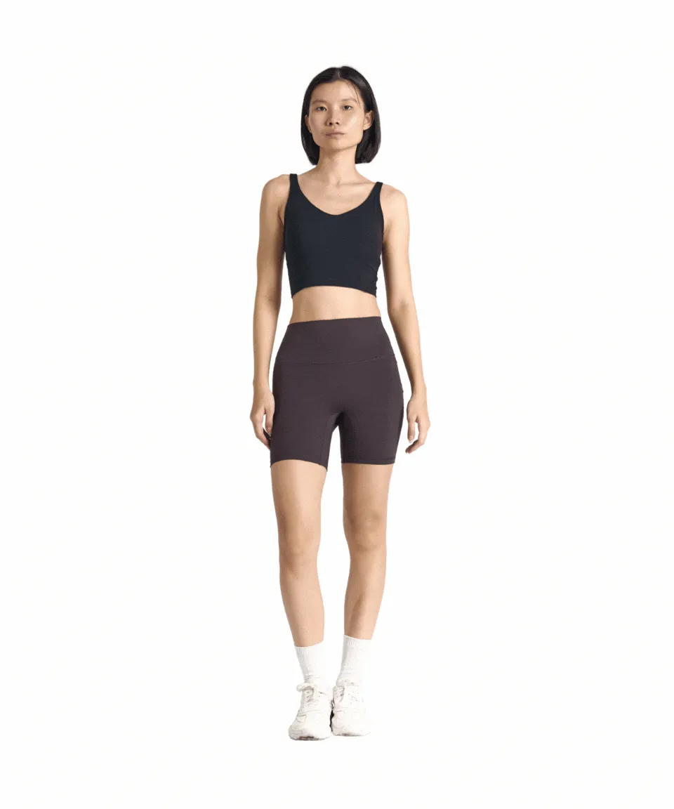 SwiftForm V-Neck Cropped Tank (with built in pads)