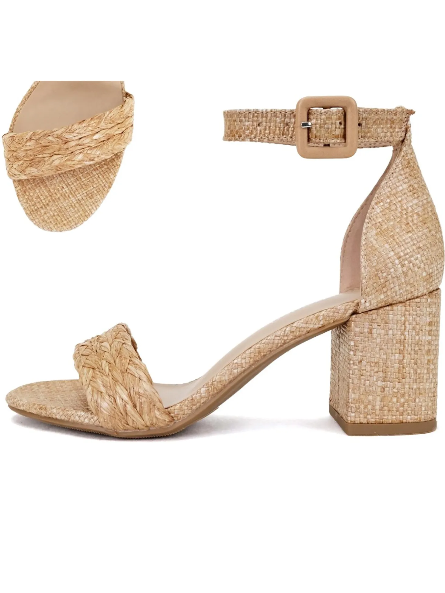 Tart Raffia Open Toe Heel