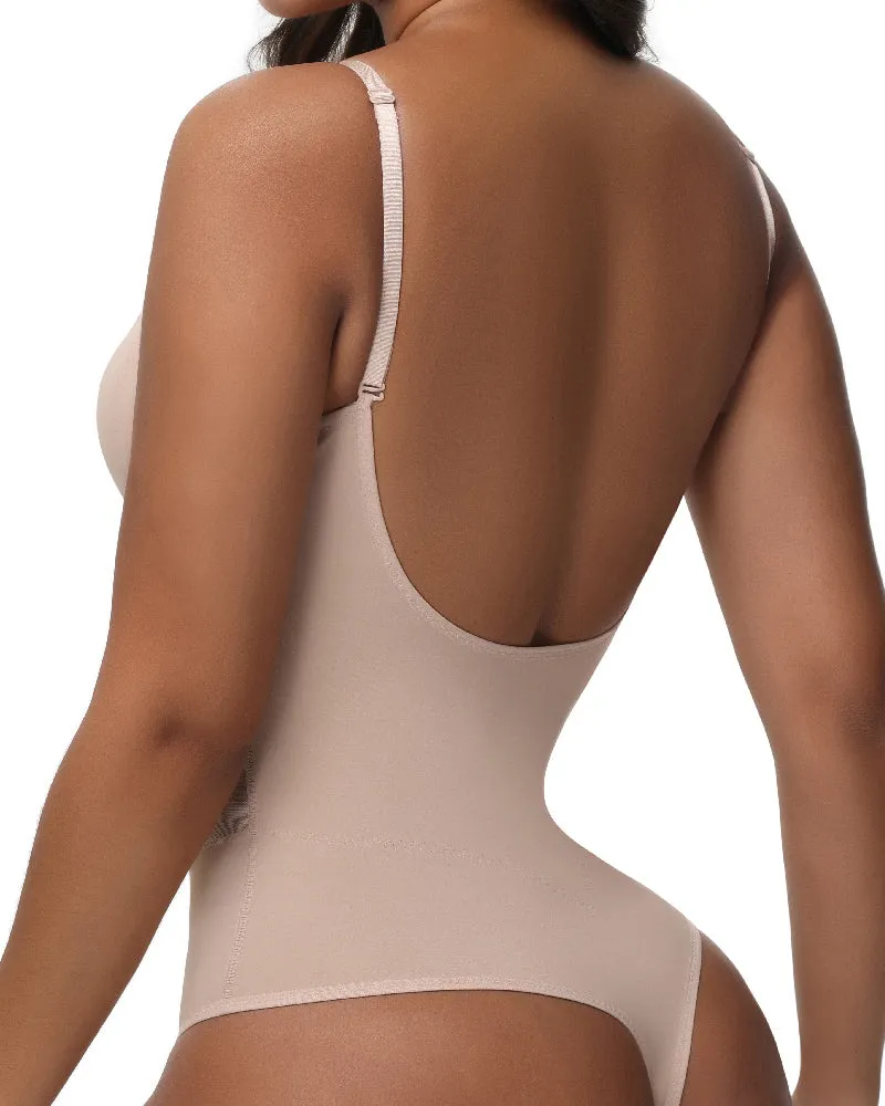 Thong Transparent Mesh Corset Top Backless Bodysuit